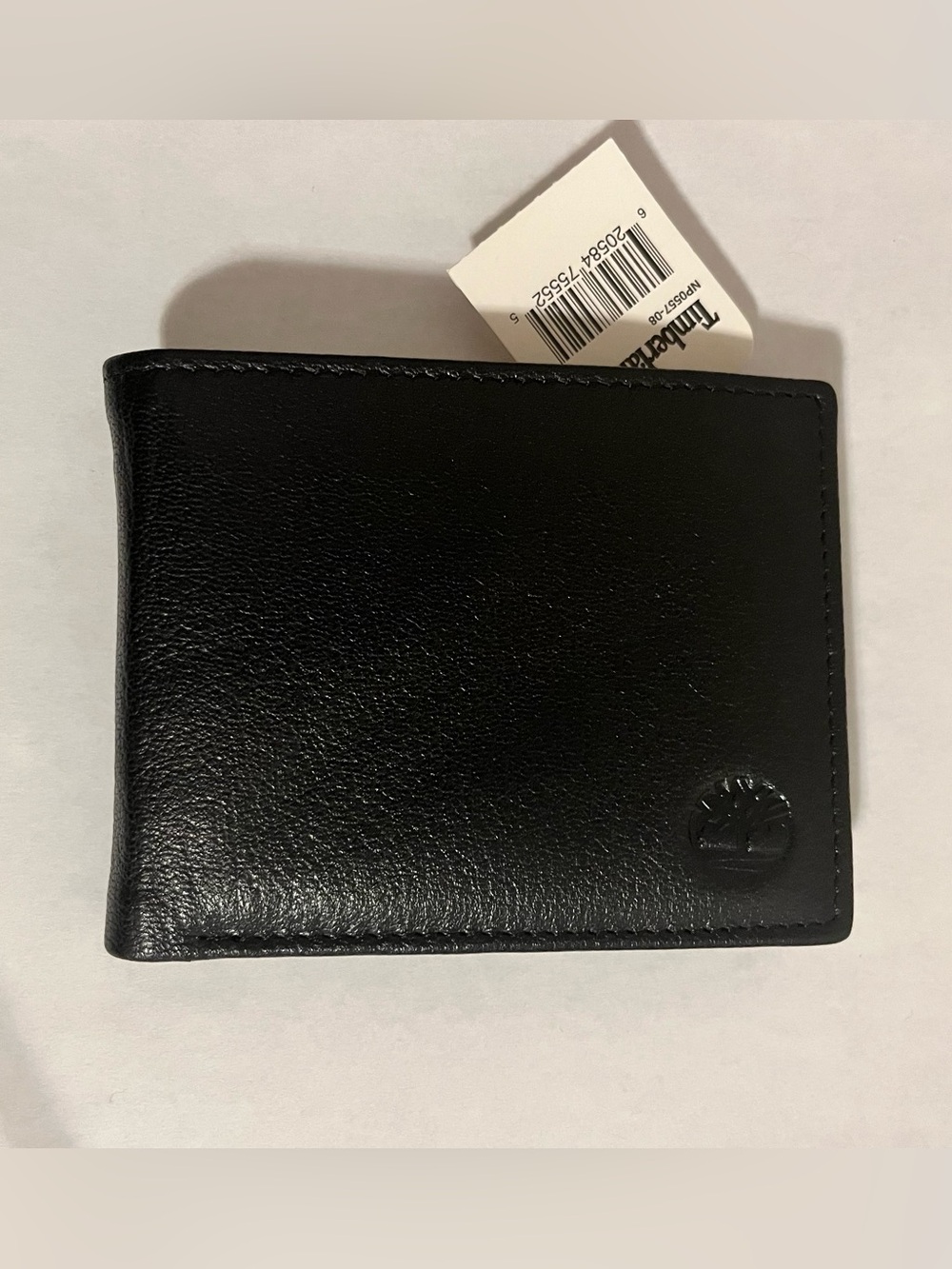 NWT Timberland Black genuine Leather Pascase Bifold Wallet